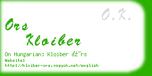 ors kloiber business card